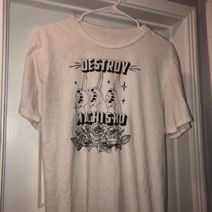 destroy machismo feminist roses and knives t-shirt